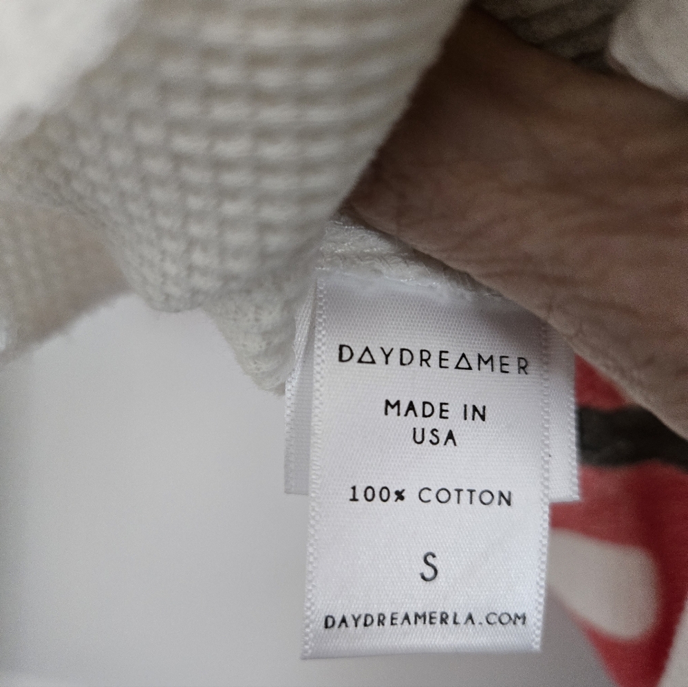 NWOT!!Daydreamer For Free People White Rolling Stones Concert Waffle Top. Size S - Picture 4 of 6